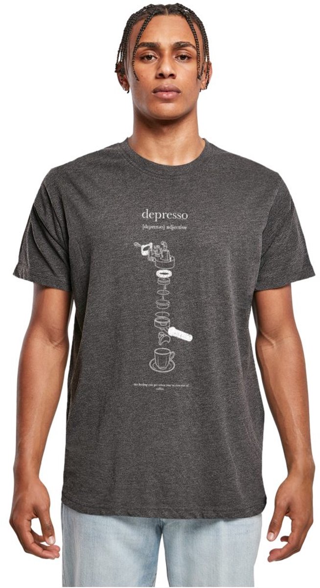 Mister Tee Depresso Round Neck Heren Tshirt XXL Grijs