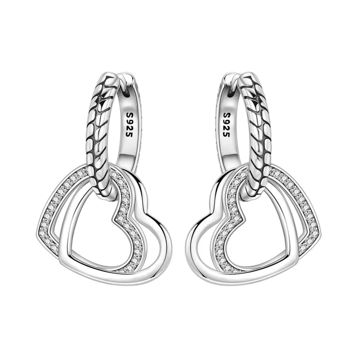 Oorbellen hartje glamour - tiener - dames