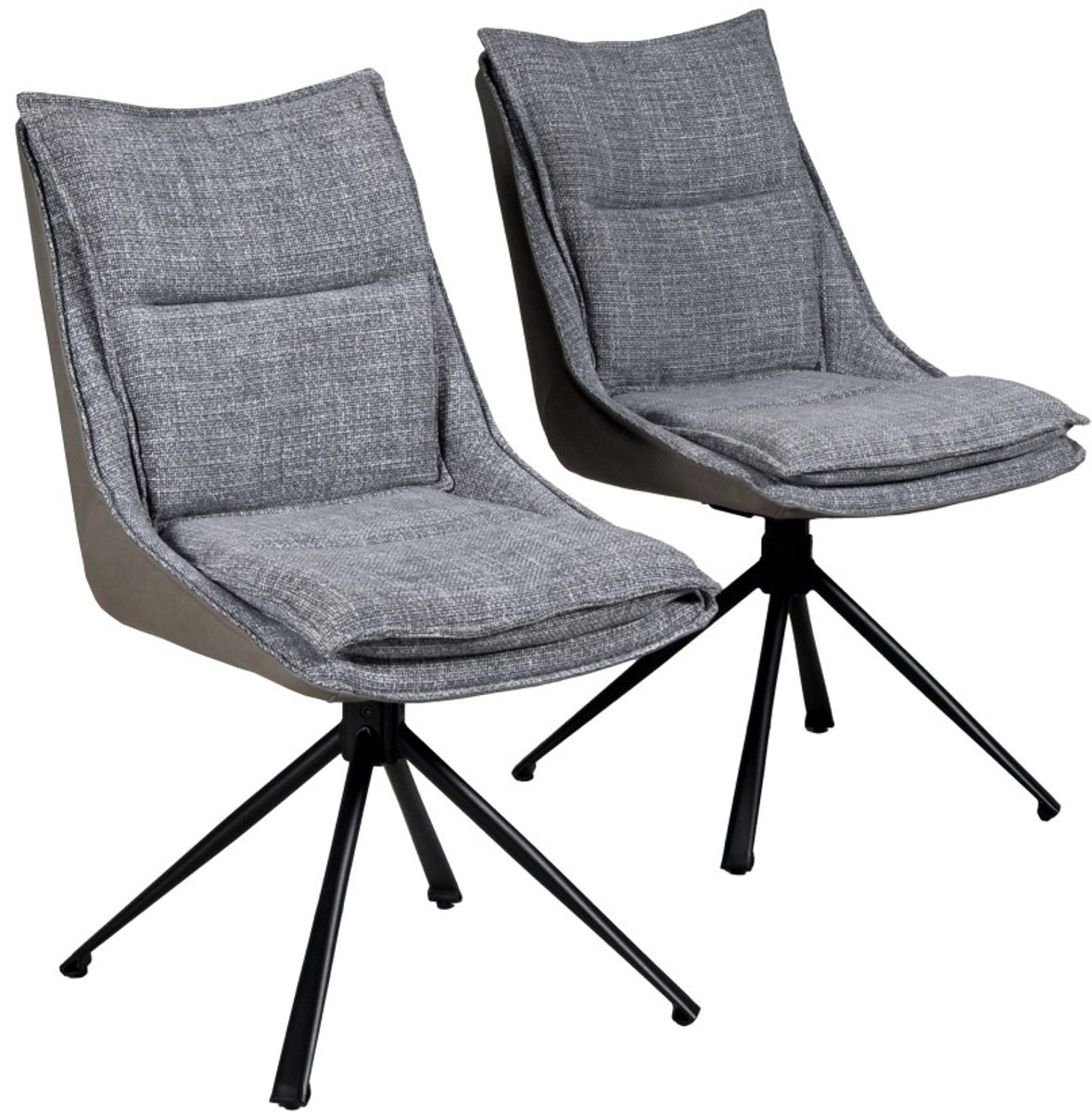 Set van 2 JAVA draaibare eetkamerstoelen / Donkergrijs