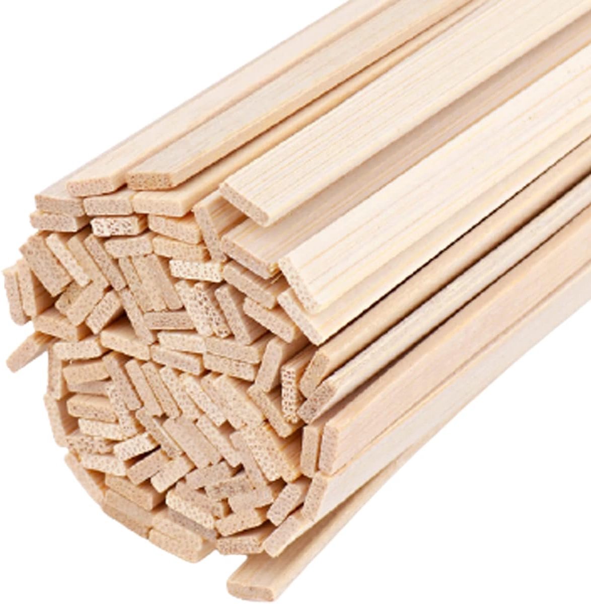Houten stokjes - Knutselstaven - Modelbouw projecten - Duurzaam bamboe materiaal - 100 stuks - Natuurlijk