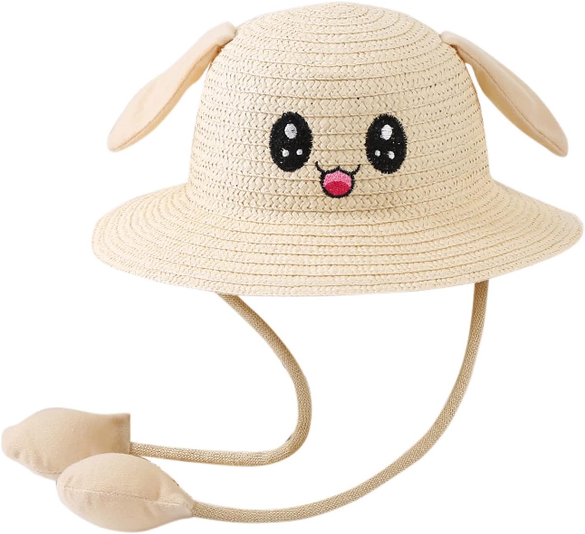 Baby Zonnehoed - Kinderhoedje Kinderpet - Bescherming Tegen Zon - Met Kinband - 54 cm Omtrek - Wit