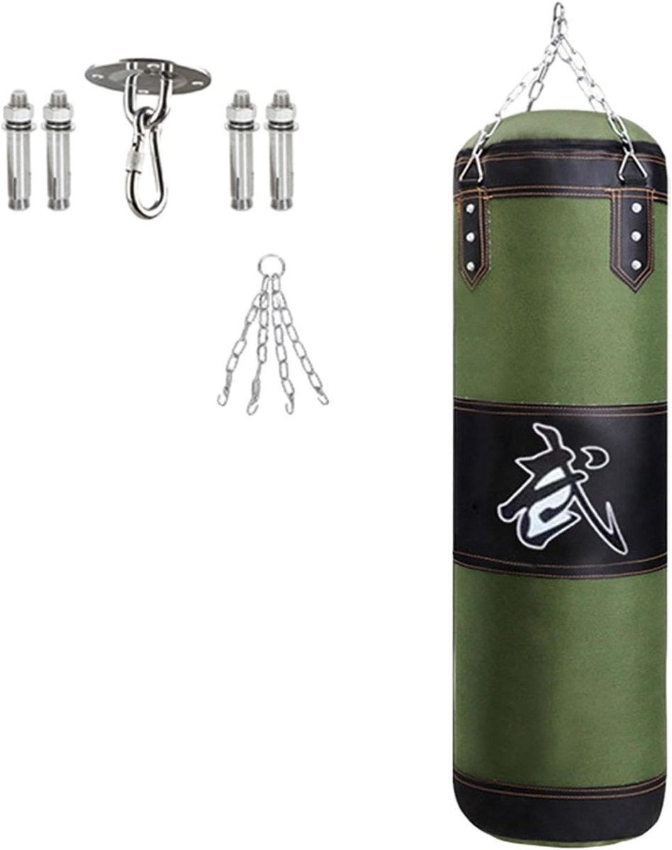 Bokszak Set - Trainingszak Bokshandschoenen - Thuis Fitness - Compleet Trainingspakket - 120cm - Groen