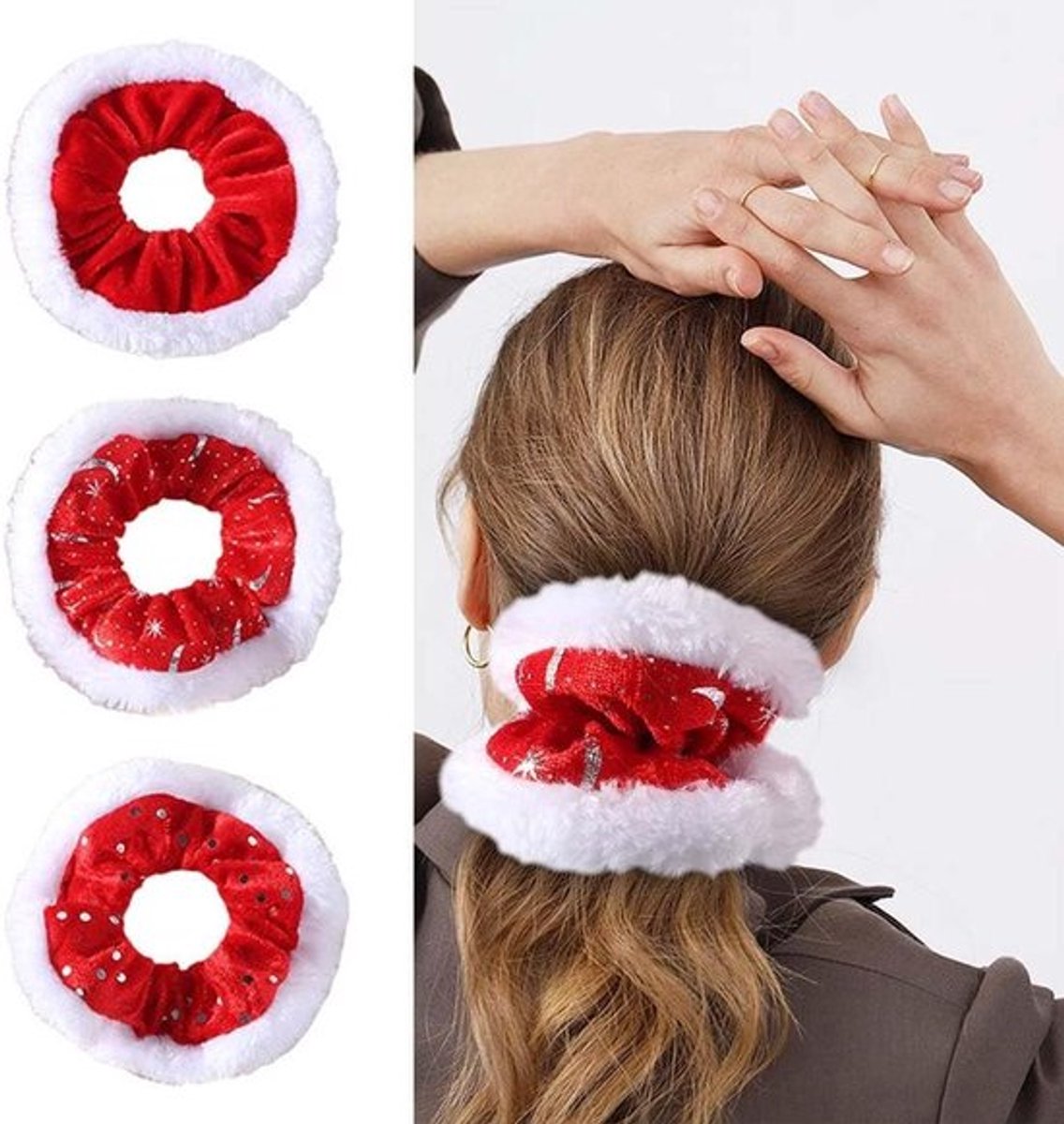 Elastische scrunchies Inovra Plus voor kerstdagen