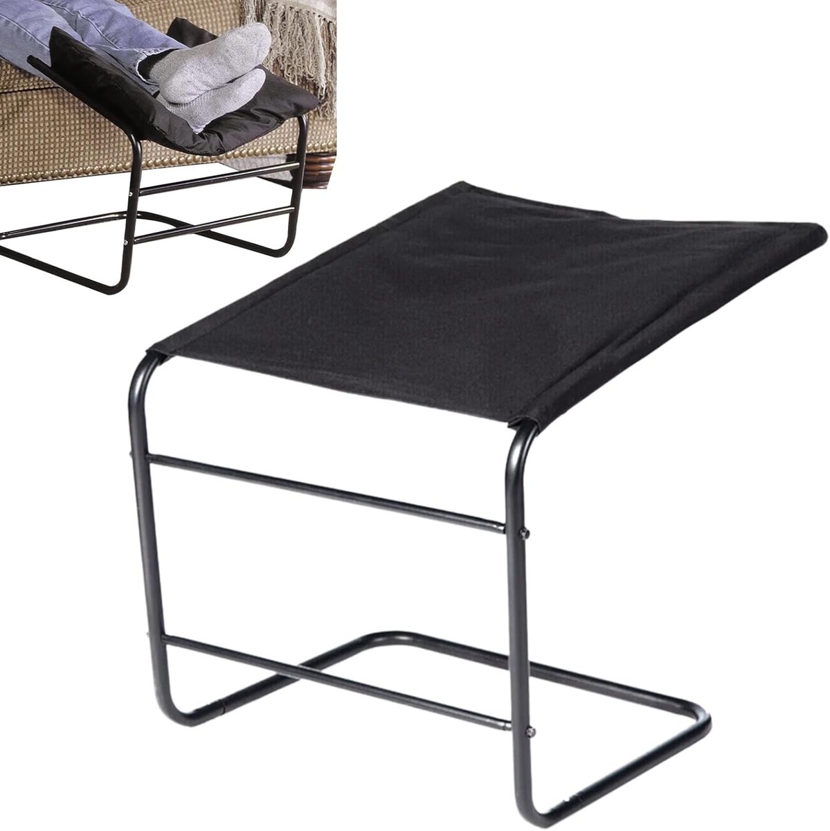 Voetsteun - Voetenbankje Poef - Comfort Verhogend - Extra Breed Kussen - 40 x 45 cm - Grijs