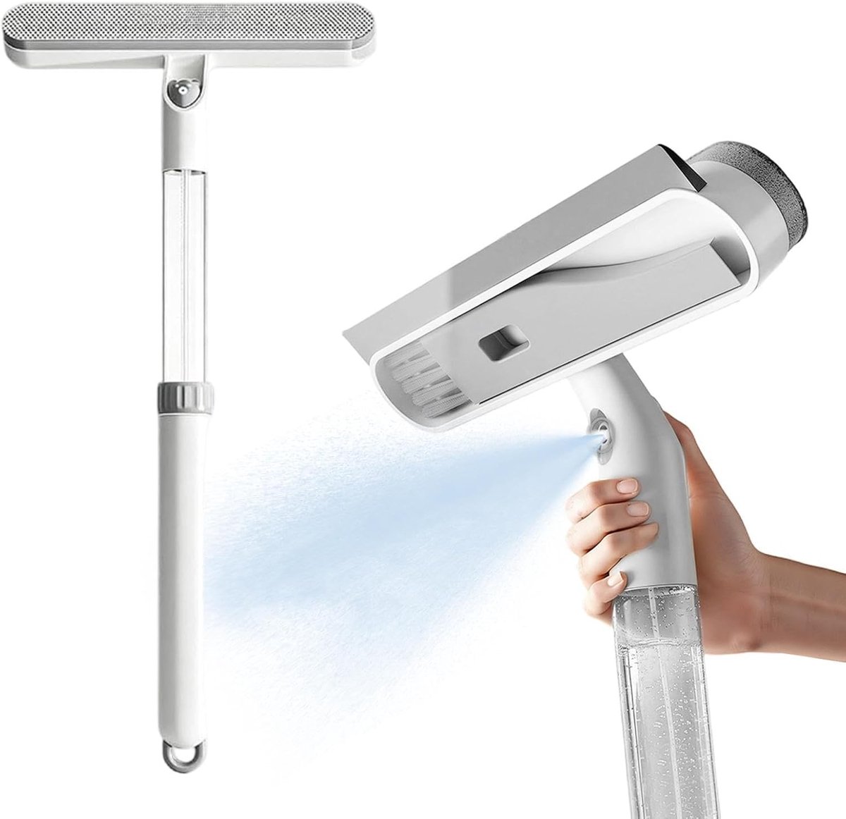 Raamtrekker - Glasreiniger - Streeploos Reinigen - Uittrekbare steel - 53 cm - Wit