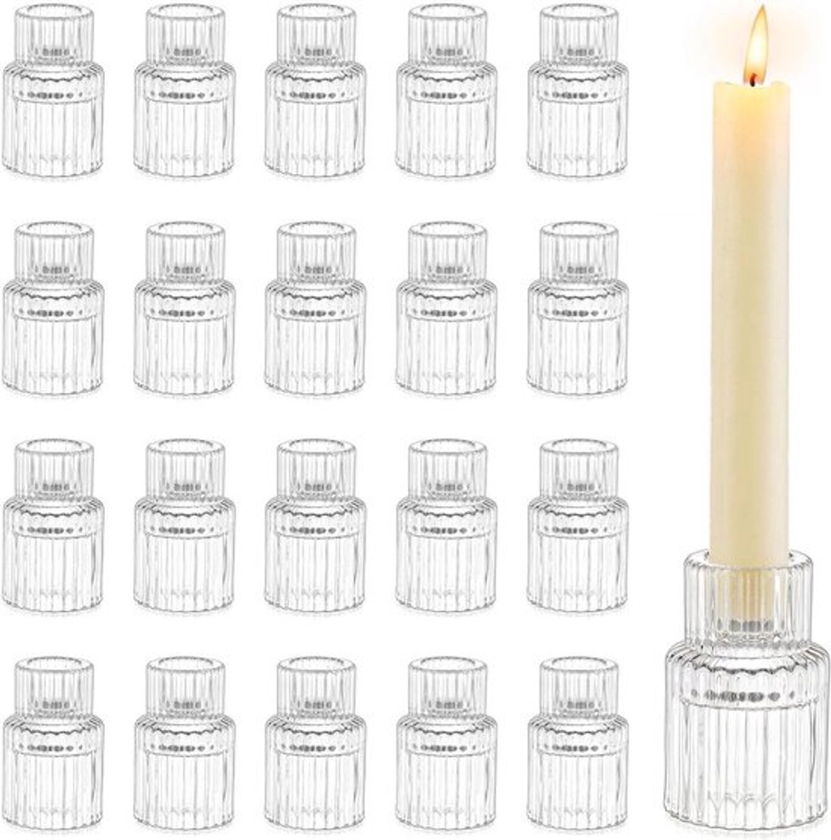 Glazen kandelaars Allecto Plus in bulk voor bruiloft