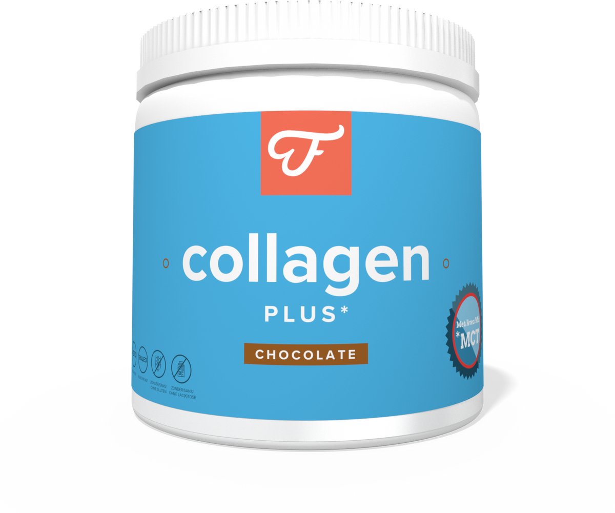 Bol.com Foodie Collageen Plus Chocolade - 300g - Collageenpoeder - Chocoladesmaak - Peptan® collageen - MCT-vetzuren - PalmFreeM... aanbieding