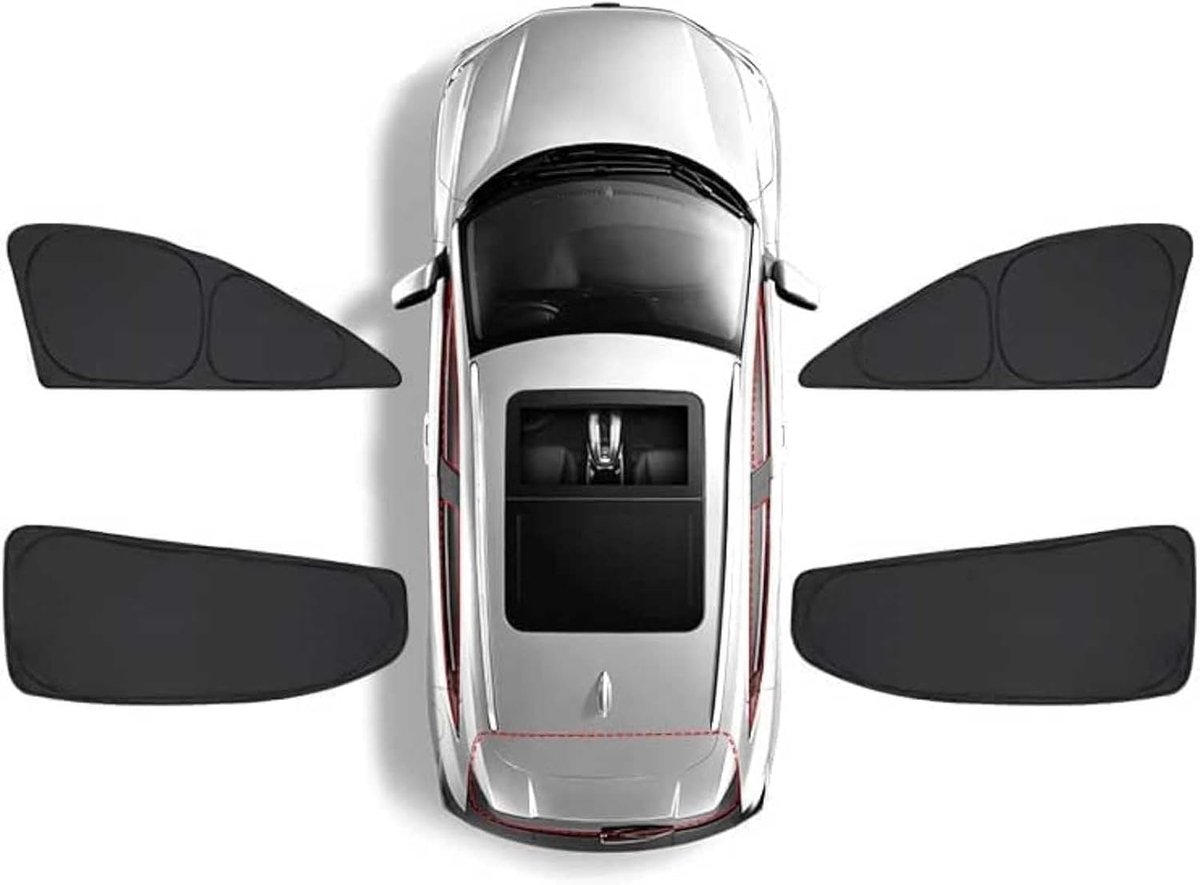 Auto Zonneschermen - Mesh Zonwering - Koel Interieur - Ademend Materiaal - 4 Stuks - Zwart