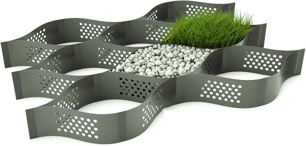 Grindrooster Systeem - Bodem Stabilisator - Opritten Versterken - Verdikt Polyethyleen - 5 cm Hoog - Zwart