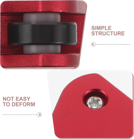 Keu Rechtheidschecker - Biljart Tool - Keu Onderhoud - Stabiele Rollers - 6.2 cm - Rood — afbeelding 5