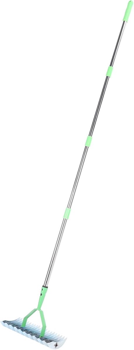 Gazon hark - Gras hark - Gazon onderhoud - Verstelbare lengte - 170 cm - Metaal