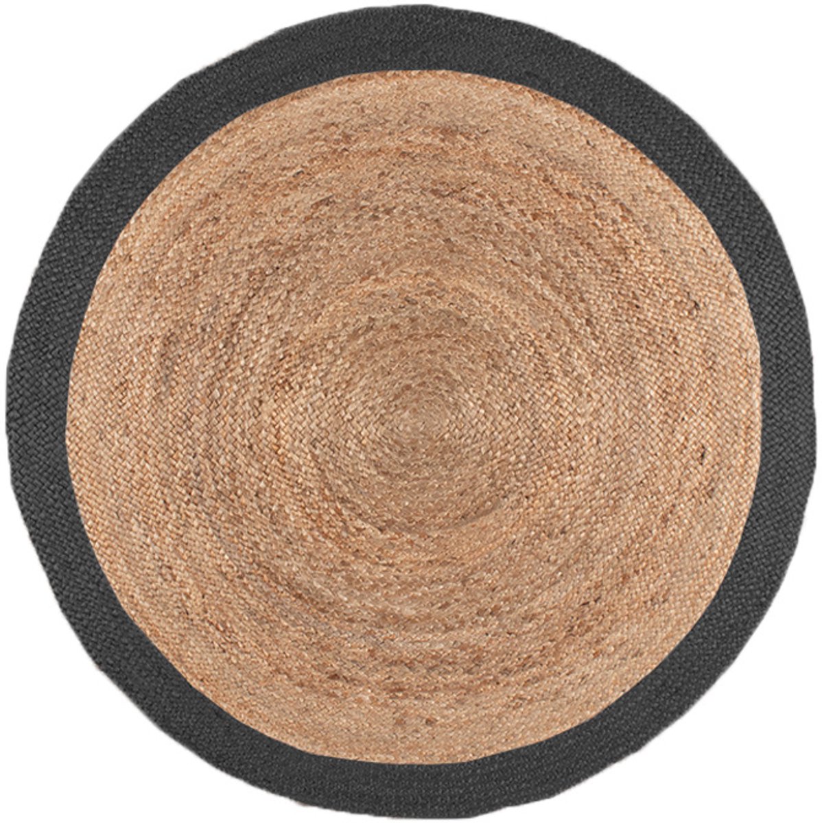 NATURL. Jute vloerkleed - Fair Rond Naturel/Zwart - Ø 240cm