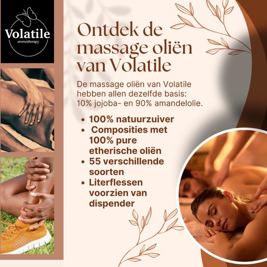 Collage van massages, inclusief close-ups van handen die een rug en been masseren.