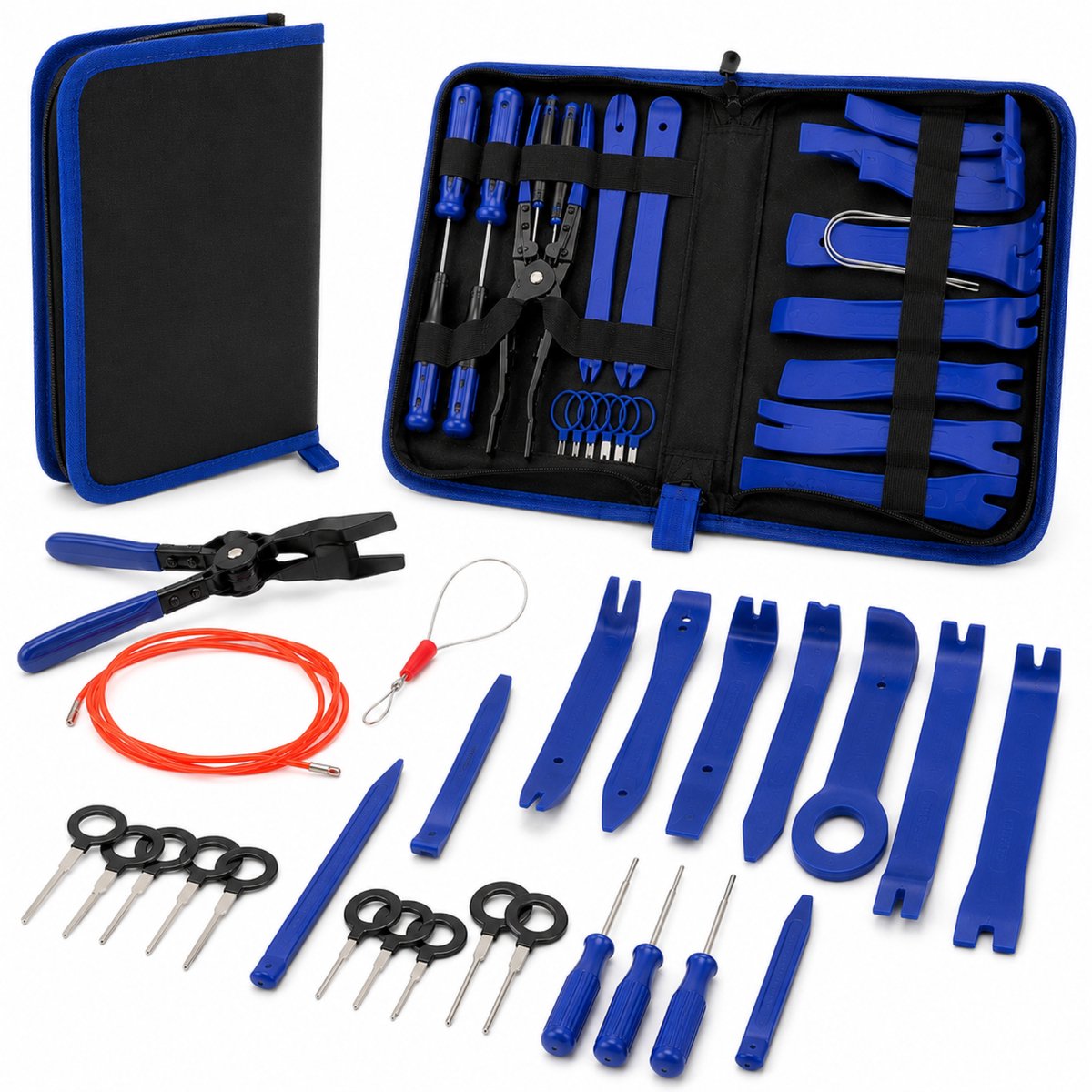Teedz Bekleding Demontage Set 35-delig - Auto Interieur Demontage Gereedschap - Trim Removal Tool - Radio Verwijder Set - Clip Verwijderaar - Dashboard Demontage - Kunststof Panelen Toolset