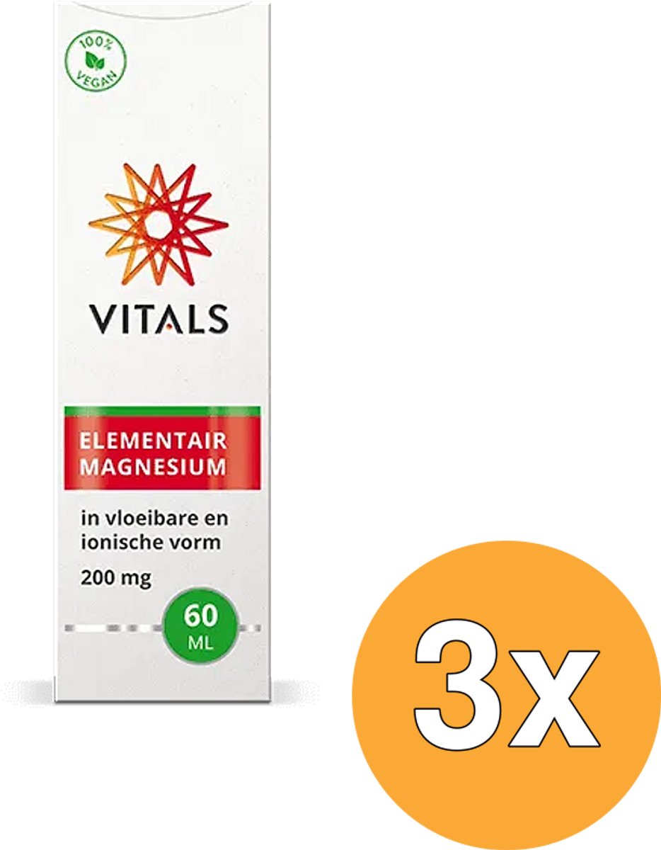 3x Vitals Elementair Magnesium (60 ml)