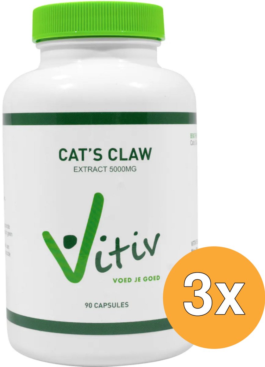 3x Vitiv Cats Claw 5000 Mg Extract (90 capsules)