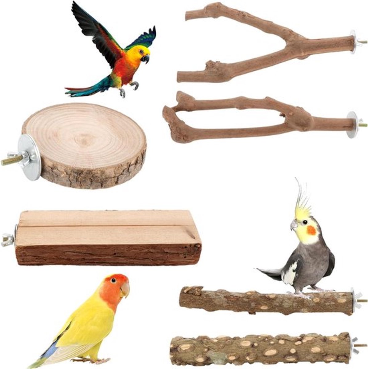 Inovra Plus - Parkieten - Natuurlijke Zitstokken Set voor Vogels