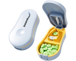 Pillensnijder met Pillendoosje – Veilig Afgeschermd Mes – Geschikt voor Elke Pillenvorm – Volledig Afwasbaar – BPA-vrij – Lichtblauw