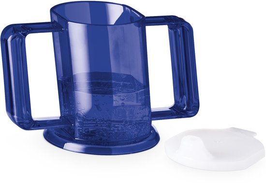 HandyCup met deksel - drinkbeker met 2 handgrepen - blauw - 200ml van Handy — afbeelding 3