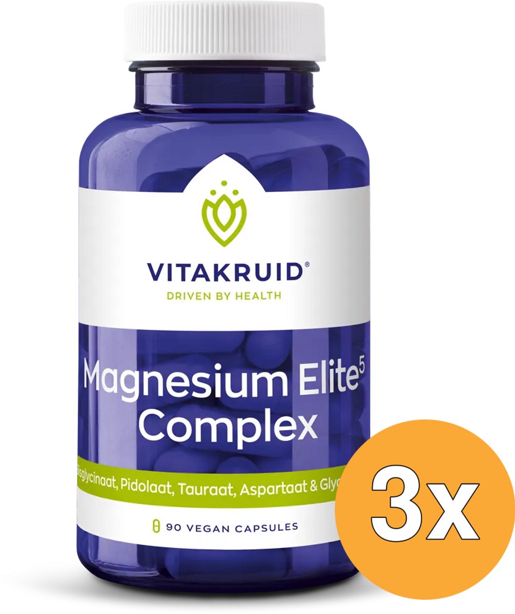 3x Vitakruid Magnesium Elite5 Complex (90 vega capsules)