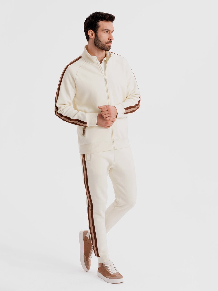 OMBRE Set - katoen - lange mouw - effen Crème XL