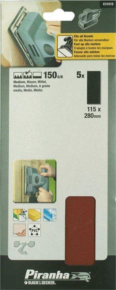 Piranha Schuurstroken 280 x 115 mm Super - Type C, 150K 5 stuks X31016