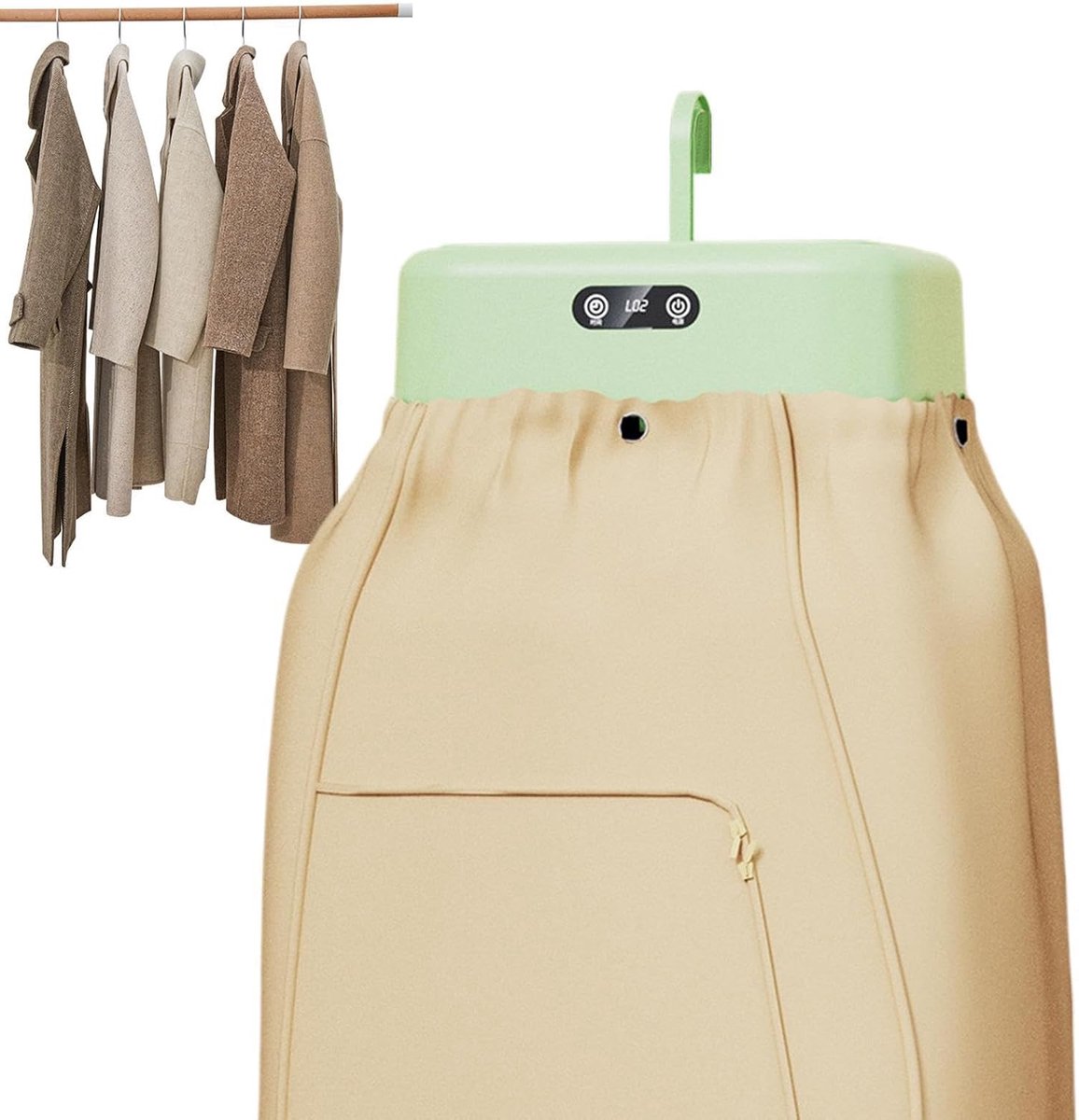 Mini Wasdroger Draagbare Droger Snel Kleding Drogen Adaptieve Droogregeling 131 x 211 x 131 cm Groen