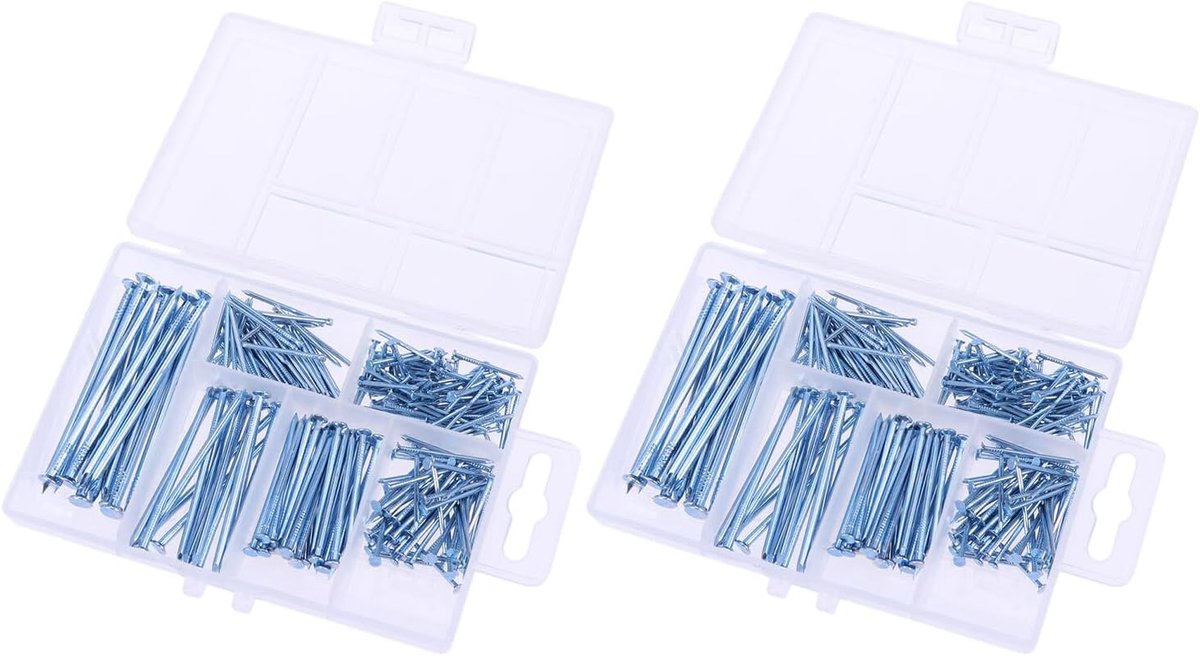 Spijkers Set - Bevestigingsspijkers Muurspijkers - Fotolijsten Ophangen - Gegalvaniseerde Bescherming - 2 Dozen - Zilver