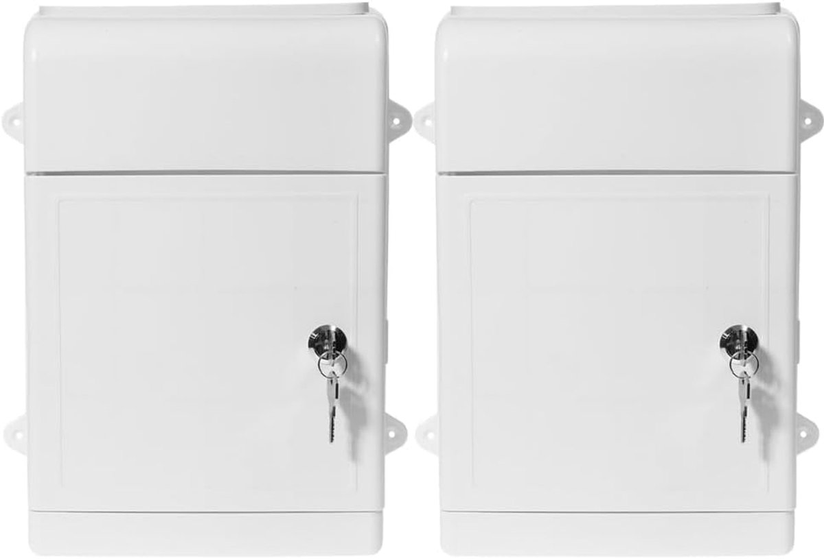 Brievenbus Set - Suggestiebox Postbak - Suggesties Verzamelen - Waterbestendig Ontwerp - 34.5 x 26.5 x 10 cm - Wit
