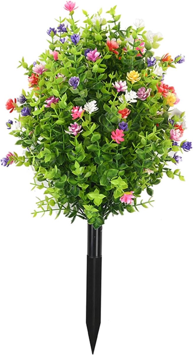 Kunstbloem Stekers - Kunstbloemen Tuin - Decoratie Buiten - Winddichte Structuur - 57 cm - Gemengde Kleuren
