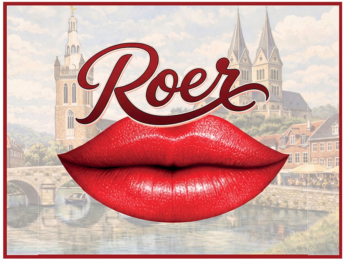 Clayre & Eef Magneet Rood Metaal Lippen