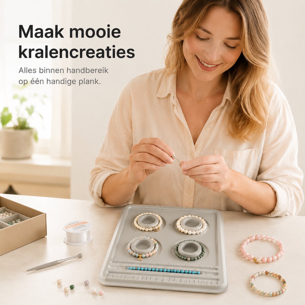 BOTC Kralenbord - Kralenplanken - Armband Sizer meetinstrument - 4 ronde groeven - Benodigdheden voor sieraden maken - Grijs — cadeau in Hobby - foto 7