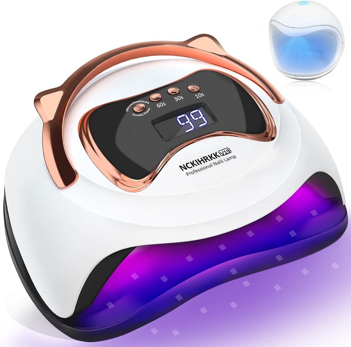 UV-lamp voor nagels - Nageldroger LED - Gelnagels uitharden - Met kattenoor handvat - 235 x 215 x 115 cm
