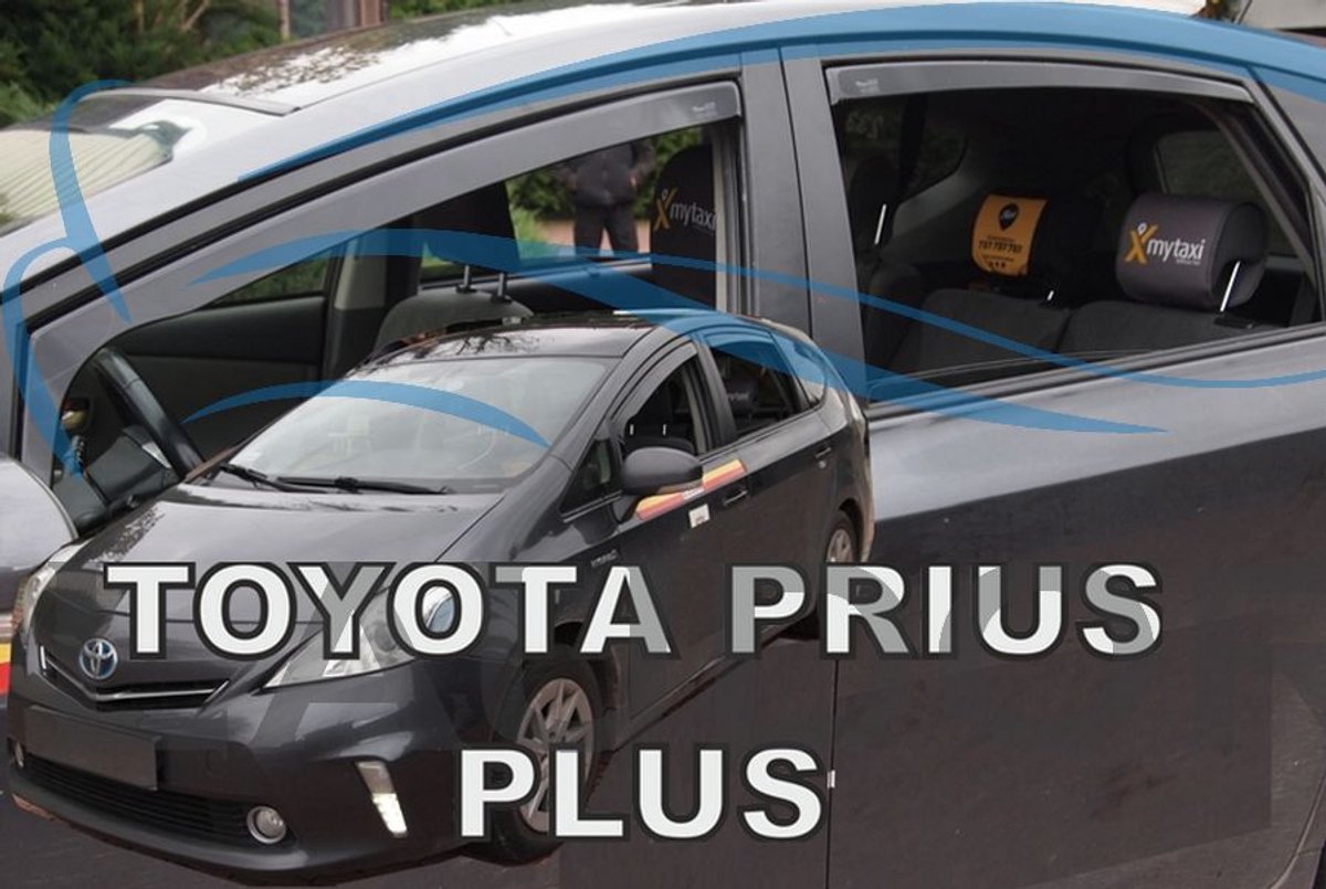 Zijwindschermen donker tbv Toyota Prius Plus - 5-deurs - bouwjaar 2011 - 2021 set tbv 4 deuren, tbv voor & achterramen L+R pasvorm