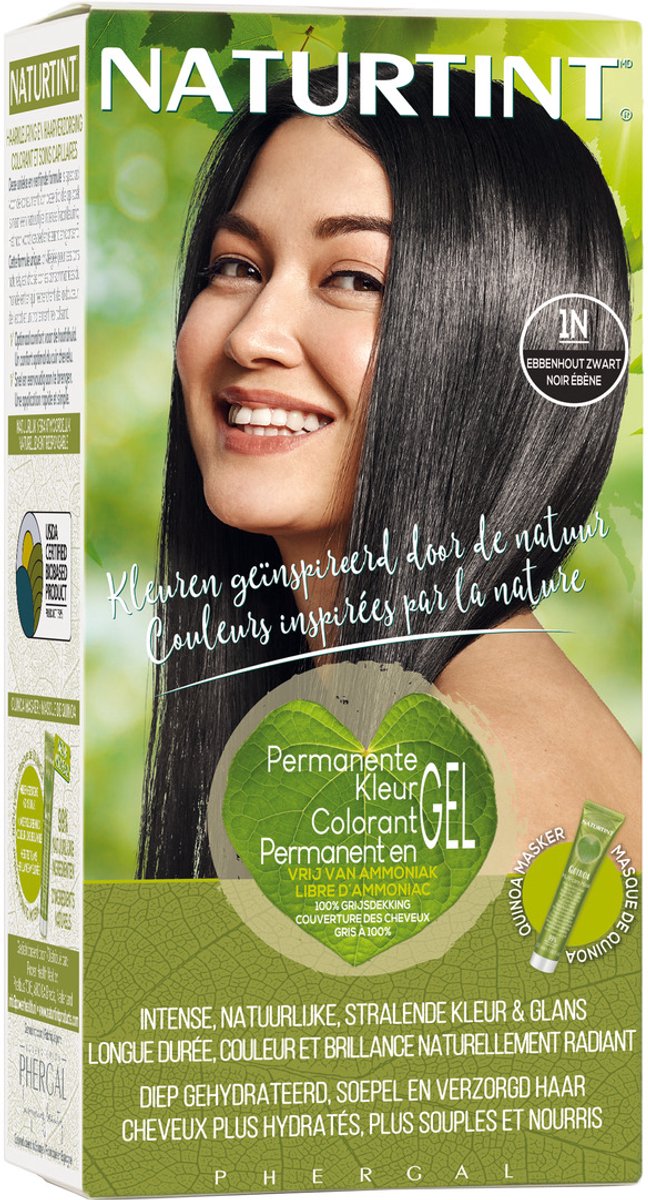 Bol.com 1N Ebbenhout Zwart - NATURTINT - 170ml - Vegan - Ammoniakvrij - BioBased Certified - Microplastic FREE aanbieding