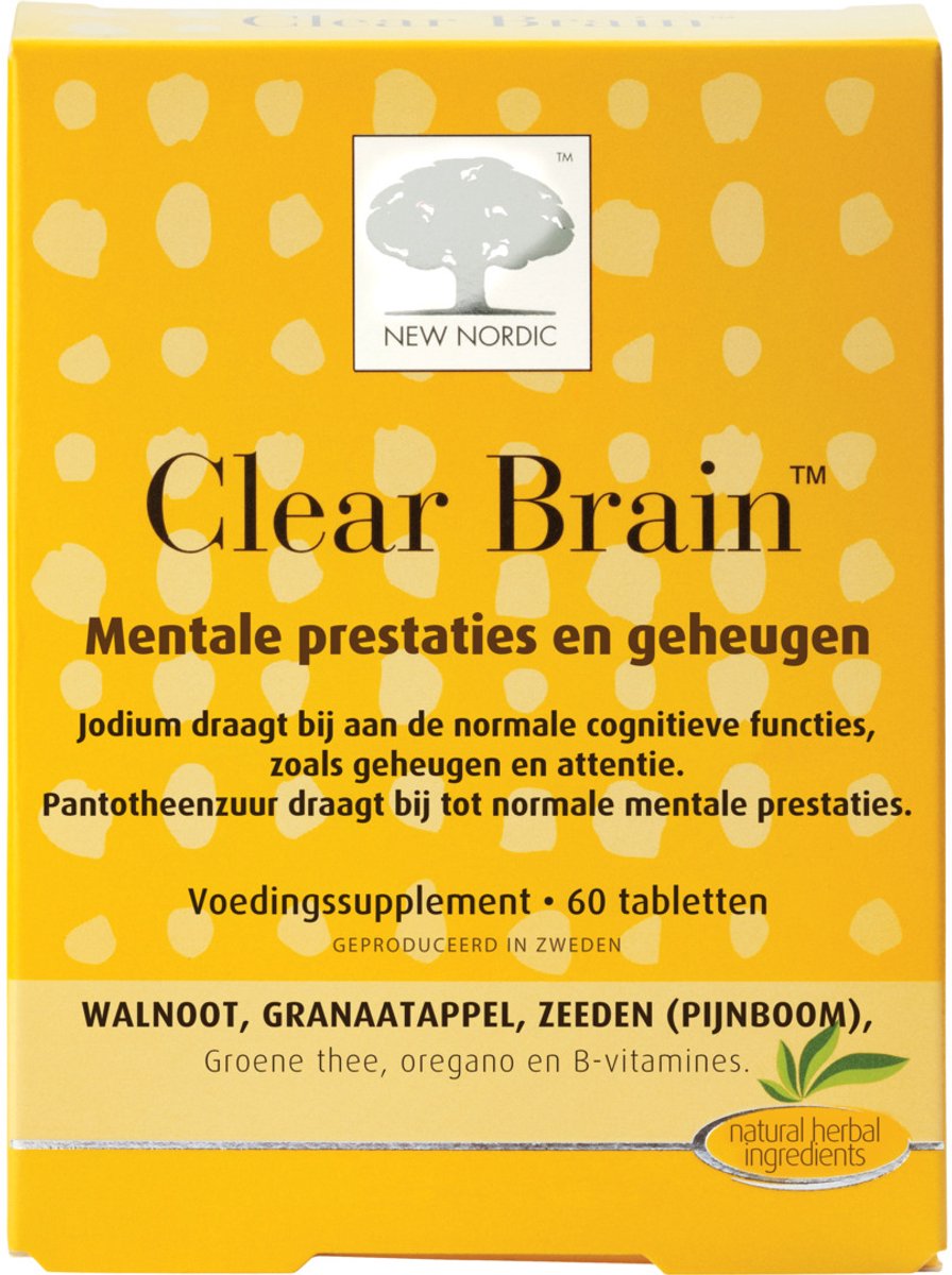 "New Nordic Clear Brain – Concentratie – Vegan voedingssupplement met jodium – 60 tabletten