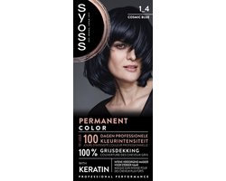 SYOSS Permanent Coloration 1-4 - Haarverf - Permanente Haarkleuring - Cosmic Blue – Grijsdekking – Vermindert Haarbreuk - 1 Stuk