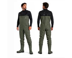 Eurocatch PVC Waadpak met Vaste Laarzen - Waterdicht Waadpak - Soepel en Slijtvast - Verstelbare Schouderbanden - Voor Vissen en Outdoor - Maat 41