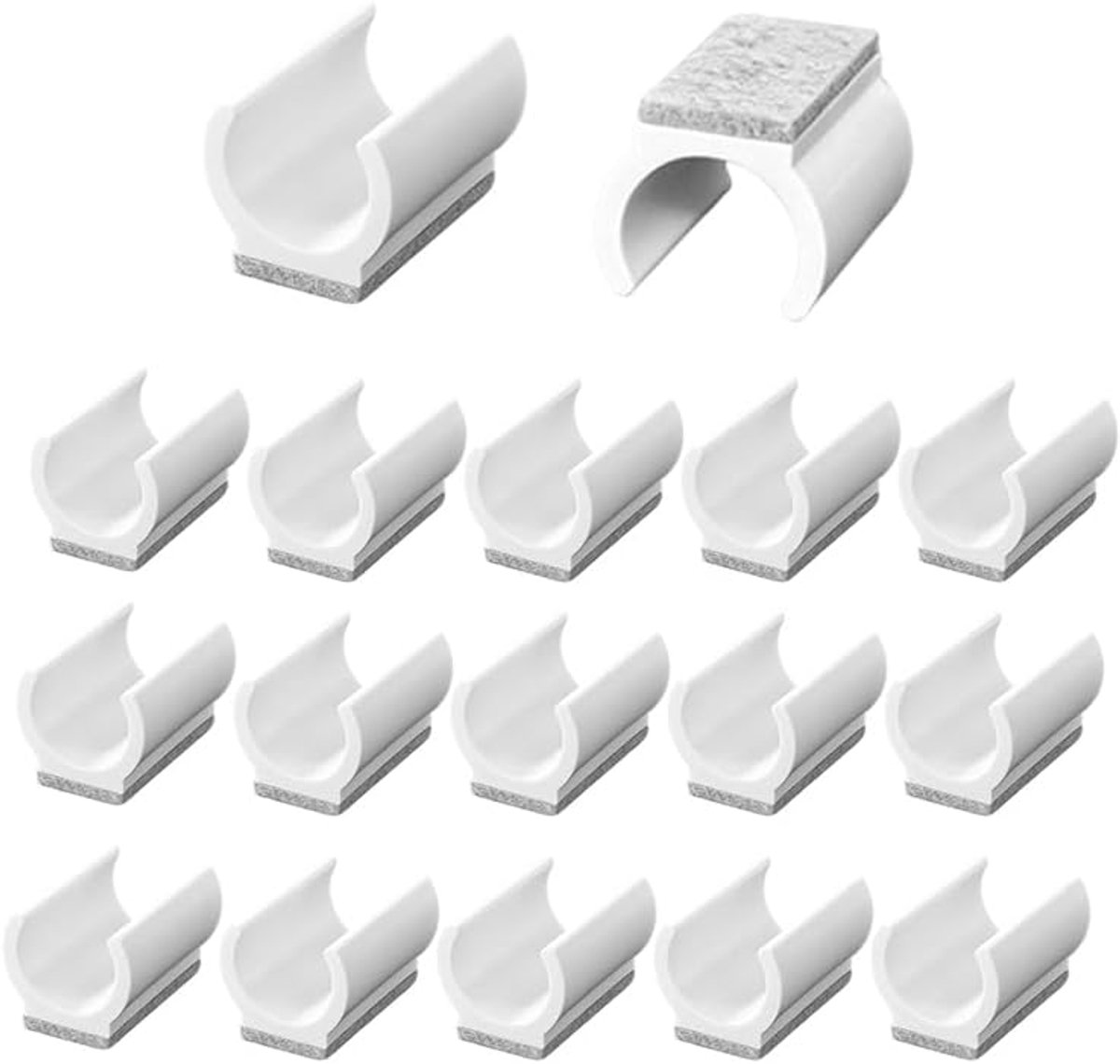 Stoelpootbeschermers - Meubelglijders Vilt - Vloer Beschermen - Integraal Gietproces - 16 Stuks - Wit