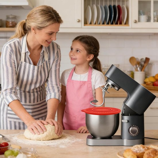 Mixer Spatbeschermer - Keuken Accessoire - Schoon Bakken - Universele Pasvorm - 921 inch - Rood Zwart — afbeelding 2
