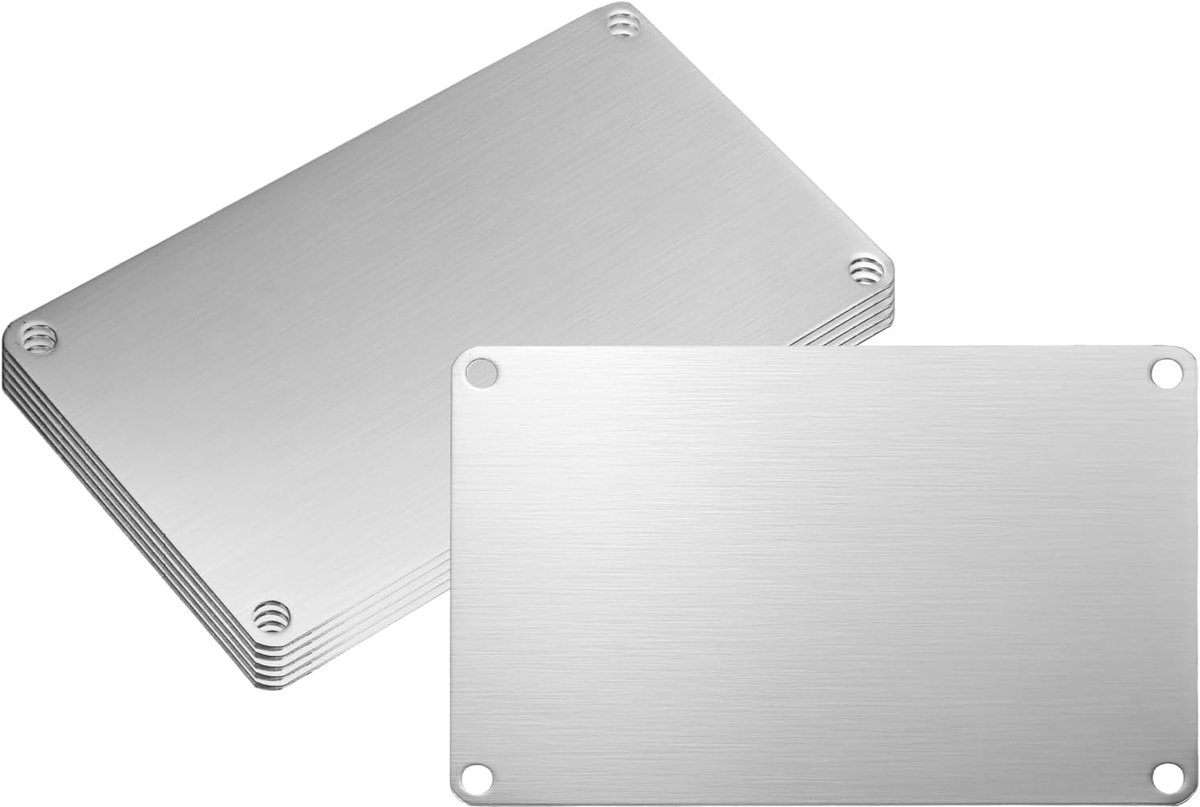 Blanco Naamplaten - Graveer Plaatjes - Zelf Ontwerpen - Roestvrij Staal - 120x70mm 6 Stuks - Zilver