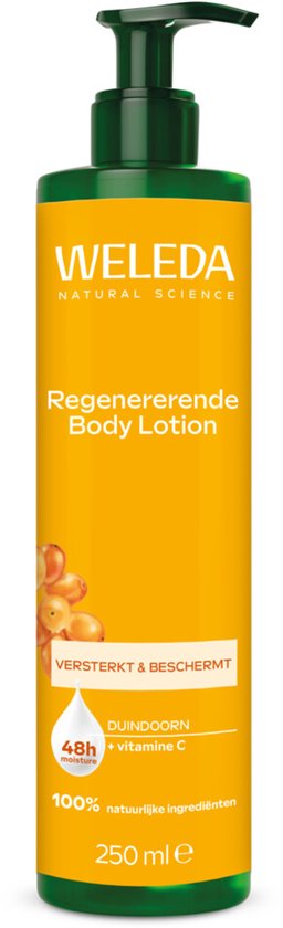 WELEDA Regenererende Body Lotion Duindoorn - Grapefruit, Mandarijn & Sandelhout - Rijke, Voedende Lotion - Hydrateert Droge Huid Intensief 48 uur Lang - Gezonde & Comfortabele Huid - 100% Natuurlijk - 250ml
