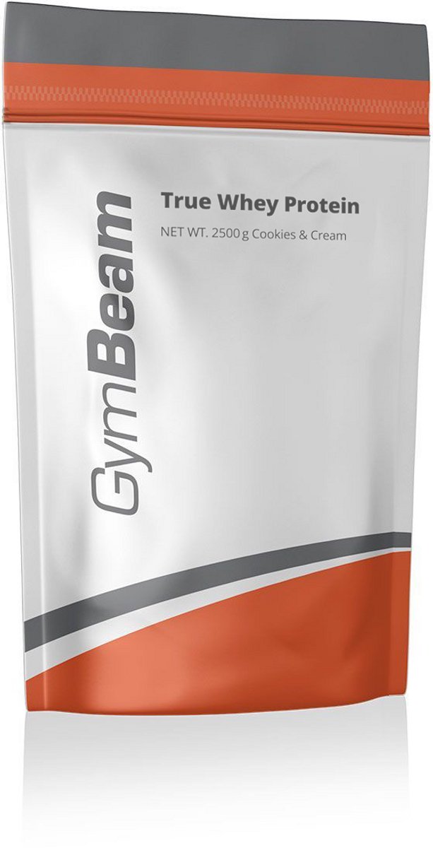 GymBeam True Whey Proteïne - Koekjes & Room - Wei-eiwitconcentraat WPC 80 - Eiwitpoeder - 2500 gram (83 servings)