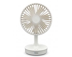 XCelsius® Tafelventilator Draadloos - Ventilator voor Bureau, Tafel en Werkplek - Oplaadbaar met USB-C - 4 Snelheden - Oscillerende Modus - Kantelbaar - Tijdens opladen gebruiken - Wit