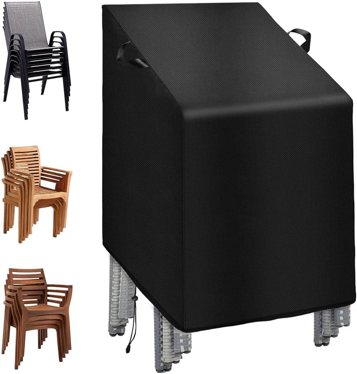 Tuinstoelhoes - Beschermhoes voor Stapelstoelen - Waterdichte en UV-bestendige Hoes - Winterbestendige Hoes - 70x70x80/120cm
