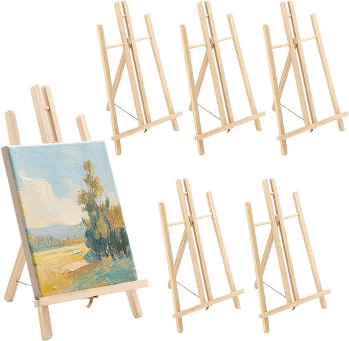 Inovra Plus - verstelbare - Houten tafel display ezel incl. 6 stuks