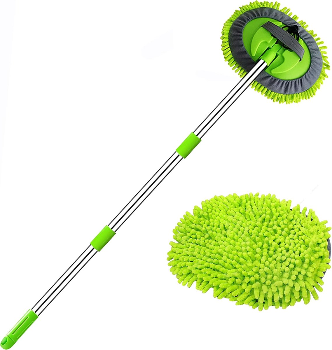 Autowas Borstel - Schoonmaak Tool - Auto Onderhoud - 2-in-1 Ontwerp - 121 cm - Blauw