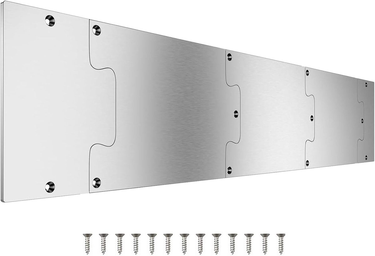 Schopplaat Deur - Bodemplaat Beschermer - Deur Beschermen - Roestvrij Staal - 6x30 Inch - Zilver