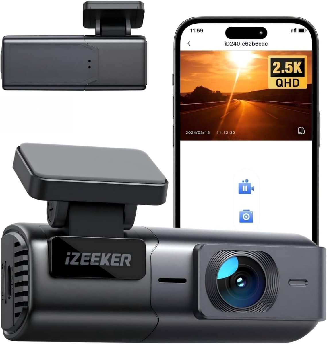 Dashcam - Compact Mini Design - 2,5K HD-resolutie - 24-uurs parkeerbewaking - Voor Auto's