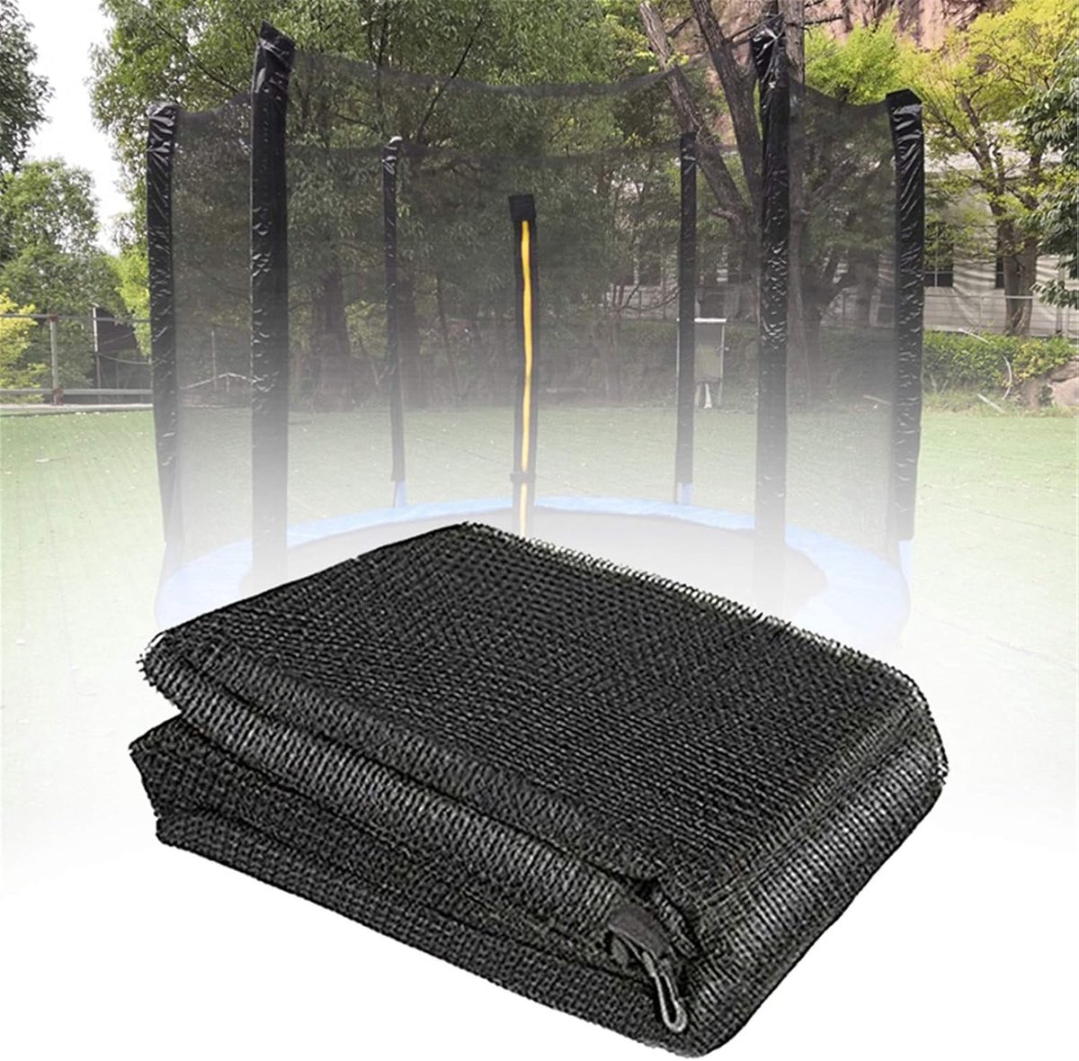 Trampoline Veiligheidsnet - Beschermnet Trampoline - Kinderveiligheid Buiten - Universele Pasvorm - 305 cm - Zwart